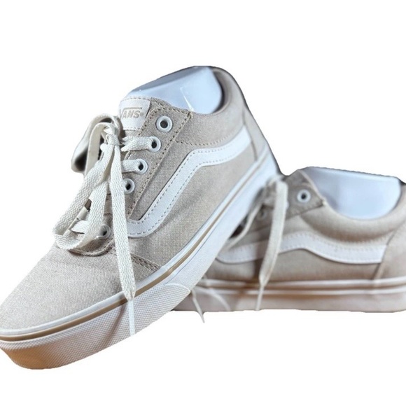 WOMEN'S VANS WARD SKATE SHOES Beige/White Size 8 excellent condition - Picture 3 of 9
